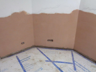 Walls injected and waterproof rendered